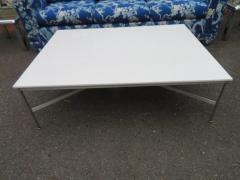 Paul McCobb Large Paul McCobb Aluminum and Vitrolite Milk Glass Coffee Table Midcentury - 3060905