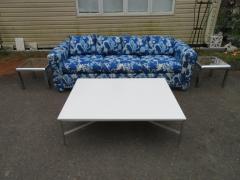 Paul McCobb Large Paul McCobb Aluminum and Vitrolite Milk Glass Coffee Table Midcentury - 3060907