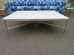 Paul McCobb Large Paul McCobb Aluminum and Vitrolite Milk Glass Coffee Table Midcentury - 3060908