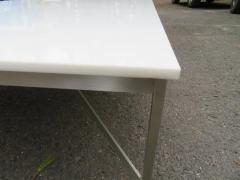 Paul McCobb Large Paul McCobb Aluminum and Vitrolite Milk Glass Coffee Table Midcentury - 3060922