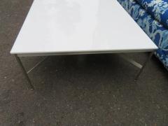 Paul McCobb Large Paul McCobb Aluminum and Vitrolite Milk Glass Coffee Table Midcentury - 3060950