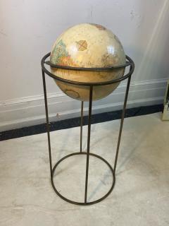 Paul McCobb MODERN REVOLVING GLOBE ON BRASSTONE METAL STAND BY PAUL MCCOBB - 2122975