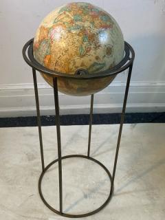 Paul McCobb MODERN REVOLVING GLOBE ON BRASSTONE METAL STAND BY PAUL MCCOBB - 2122977