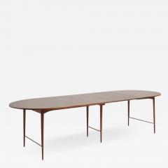 Paul McCobb Mid Century Brass Mounted Mahogany Extending Dining Table by Paul McCobb - 2459695