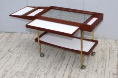 Paul McCobb Mid Century Modern Brass And walnut Paul McCobb Style Bar Cart - 1100861