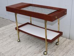 Paul McCobb Mid Century Modern Brass And walnut Paul McCobb Style Bar Cart - 1100868