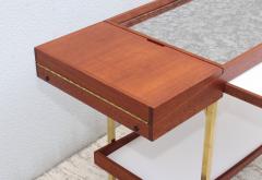 Paul McCobb Mid Century Modern Brass And walnut Paul McCobb Style Bar Cart - 1100871