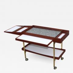 Paul McCobb Mid Century Modern Brass And walnut Paul McCobb Style Bar Cart - 1101541