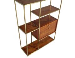 Paul McCobb Mid Century Modern Walnut and Brass Bookcase Etagere by Paul McCobb - 4426117