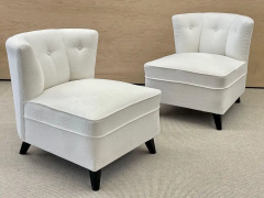 Paul McCobb Pair Mid Century Modern Slipper Lounge Chairs American Boucl Pair Low Profie - 2488766