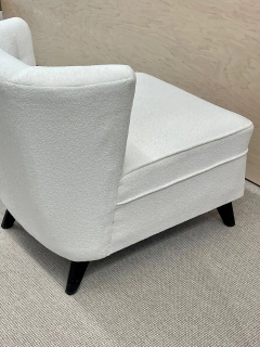 Paul McCobb Pair Mid Century Modern Slipper Lounge Chairs American Boucl Pair Low Profie - 2488773