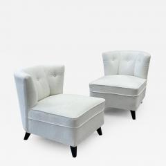 Paul McCobb Pair Mid Century Modern Slipper Lounge Chairs American Boucl Pair Low Profie - 2490479