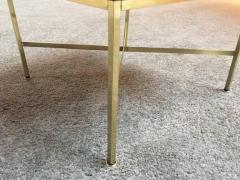 Paul McCobb Pair of Paul McCobb Brass Stools Silver Shagreen Leather - 593965