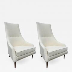 Paul McCobb Pair of Paul McCobb High Back Club Chairs or Slipper Chairs - 637679