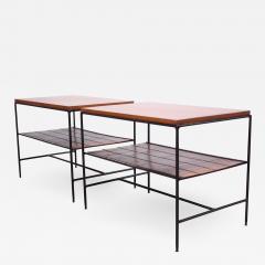 Paul McCobb Pair of Paul McCobb Planner Group Iron and Maple Occasional Tables - 851780