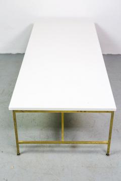 Paul McCobb Paul McCobb Brass Frame Coffee Table with White Vitrolite Glass Top - 1011546