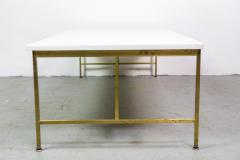 Paul McCobb Paul McCobb Brass Frame Coffee Table with White Vitrolite Glass Top - 1011551