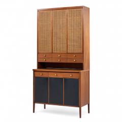 Paul McCobb Paul McCobb Connoisseur Collection Mahogany and Cane Secretary Bar Cabinet - 4319823