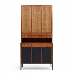 Paul McCobb Paul McCobb Connoisseur Collection Mahogany and Cane Secretary Bar Cabinet - 4319824