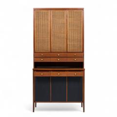 Paul McCobb Paul McCobb Connoisseur Collection Mahogany and Cane Secretary Bar Cabinet - 4319827