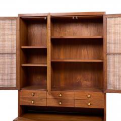 Paul McCobb Paul McCobb Connoisseur Collection Mahogany and Cane Secretary Bar Cabinet - 4319829