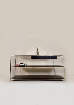 Paul McCobb Paul McCobb Console Solid Brass with Travertine Top Irwin Collection - 4215541