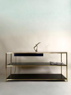 Paul McCobb Paul McCobb Console Solid Brass with Travertine Top Irwin Collection - 4215542