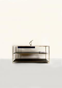 Paul McCobb Paul McCobb Console Solid Brass with Travertine Top Irwin Collection - 4215555