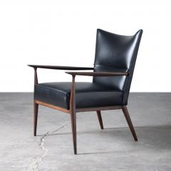 Paul McCobb Paul McCobb Directional Lounge Chairs by Custom Craft 1950s in Black Leather - 4437016