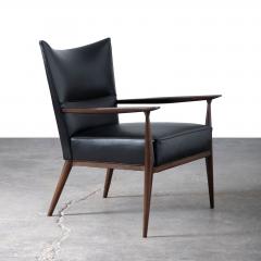Paul McCobb Paul McCobb Directional Lounge Chairs by Custom Craft 1950s in Black Leather - 4437026