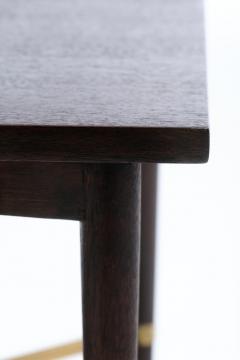 Paul McCobb Paul McCobb Mahogany Side Table with Brass X Cross Stretcher c 1950s - 4464772