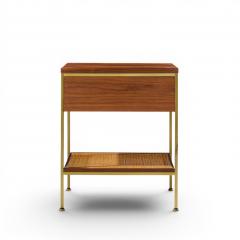 Paul McCobb Paul McCobb Model 8714 Mid Century Mahogany Brass and Cane Nightstands Pair - 4612915