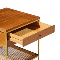 Paul McCobb Paul McCobb Model 8714 Mid Century Mahogany Brass and Cane Nightstands Pair - 4612923