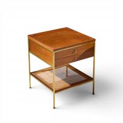 Paul McCobb Paul McCobb Model 8714 Mid Century Mahogany Brass and Cane Nightstands Pair - 4612924