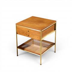 Paul McCobb Paul McCobb Model 8714 Mid Century Mahogany Brass and Cane Nightstands Pair - 4612925