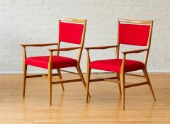 Paul McCobb Paul McCobb Pair of Red Upholstered Armchairs - 1972376