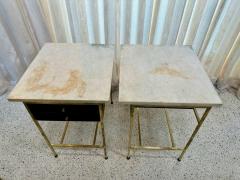 Paul McCobb Paul McCobb Side Tables 8712 with Original Marble Tops PAIR - 4641512