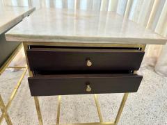 Paul McCobb Paul McCobb Side Tables 8712 with Original Marble Tops PAIR - 4641540