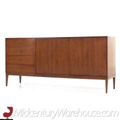 Paul McCobb Paul McCobb Style West Michigan Mid Century Walnut and Brass Lowboy Dresser - 3688393