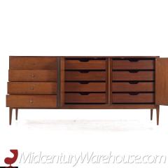 Paul McCobb Paul McCobb Style West Michigan Mid Century Walnut and Brass Lowboy Dresser - 3688396