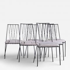 Paul McCobb Paul McCobb for Arbuck Pavilion Collection Iron Dining Chairs Set of 6 - 4444045
