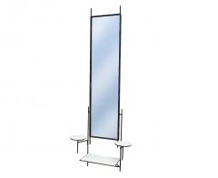 Paul McCobb Paul McCobb for Bryce Originals Mirror and Shelf Wrought Iron Milk Glass 1950s - 4317396