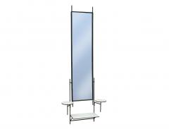 Paul McCobb Paul McCobb for Bryce Originals Mirror and Shelf Wrought Iron Milk Glass 1950s - 4317398