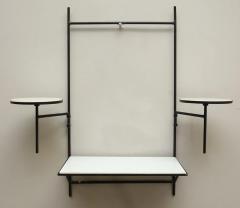 Paul McCobb Paul McCobb for Bryce Originals Mirror and Shelf Wrought Iron Milk Glass 1950s - 4317406