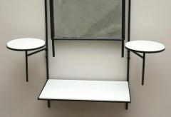 Paul McCobb Paul McCobb for Bryce Originals Mirror and Shelf Wrought Iron Milk Glass 1950s - 4317427