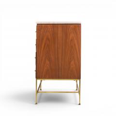 Paul McCobb Paul McCobb for Calvin Irwin Collection Mahogany Brass Travertine Double Dresser - 4616736