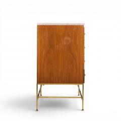 Paul McCobb Paul McCobb for Calvin Irwin Collection Mahogany Brass Travertine Double Dresser - 4616737