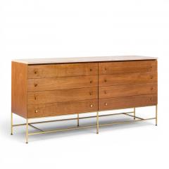 Paul McCobb Paul McCobb for Calvin Irwin Collection Mahogany Brass Travertine Double Dresser - 4618824
