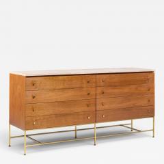 Paul McCobb Paul McCobb for Calvin Irwin Collection Mahogany Brass Travertine Double Dresser - 4618843