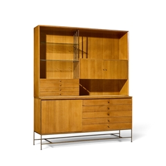 Paul McCobb Paul McCobb for Calvin Irwin Collection Mahogany and Brass Credenza and Hutch - 4719431